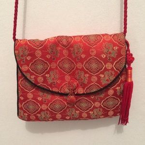 Soft Silk Chinese Shoulder Purse